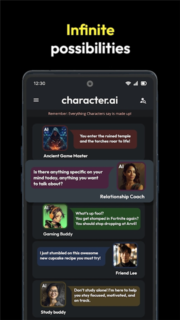 Character.AI - AI角色对话列表